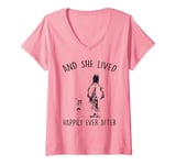 Womens And she lived happily ever after t-shirt V-Neck T-Shirt