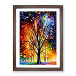 Tree Portrait No.1 Framed Print for Living Room Bedroom Home Office Décor, Wall Art Picture Ready to Hang, Walnut A3 Frame (34 x 46 cm)