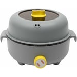 Senderpick - Marmite électrique, Mini marmite électrique, cuit-vapeur, ronde, portable, 2,2 l, poêle électrique antiadhésive avec cuit-vapeur et