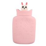 (Pink)Explosion Proof Hot Water Bottle Safe Microwave Heating Heat Resistance