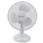 Beldray EH3197 Oscillating 9” Desk Fan Adjustable Head 2 Speed Settings 3 Fan Blades Plastic 25 W White 30 x 28.5 x 17.5 cm