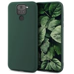 Moozy Minimalist Series Silicone Case for Xiaomi Redmi Note 9, Midnight Green - Matte Finish Lightweight Mobile Phone Case Ultra Slim Soft Protective TPU Cover with Matte Surface