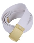 Rothco Military Bälte - 110 cm (White w. Guld Buckle, One Size) Size White Buckle