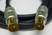 Pro Signal TV Aerial Coax Cable Male - Male Plug - Plug RF Lead 2m