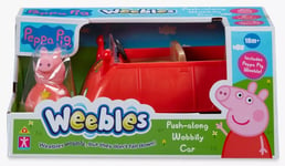 Peppa Pig Weebles Push-Along Wobbily Car with Peppa Figure 18 M + NEW
