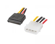 Lanberg Molex (Han) 4 PIN til 2x SATA (Hun) 15 PIN Kabel 30cm