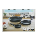 Kitchen Craft Non Stick Aluminium Frying Pan Set Gift Boxed, 28cm, 20cm and 12cm