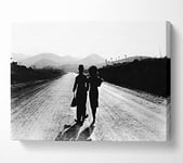Charlie Chaplin The Long Walk Home Canvas Print Wall Art - Extra Large 32 x 48 Inches
