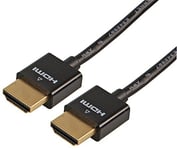 Pro Signal Câble HDMI haute vitesse 4K UHD avec Ethernet, mâle vers mâle, câble fin, 2 m noir