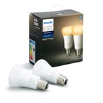 Philips Hue White Ambiance Smart Light Bulb 60W - 800 Lumen 2 Pack [E27 Edison Screw] with Bluetooth. Works with Alexa, Google Assistant and Apple Homekit.