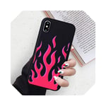 Artistic Personality Flame Soft Silicone Phone Case For iPhone 11 Pro XS MAX XR X 8 7 Plus Black Fire Pattern Back Cover Shell-Dark red-For iphone 11Pro