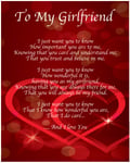 To My Girlfriend Poem Birthday Christmas Valentines Day Gift Present