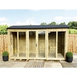 16 x 10 Reverse Pressure Treated Apex Summerhouse with Long Windows