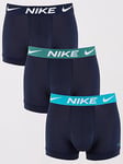 Nike Underwear Mens Boxer Brief 3pk- Multi, Multi, Size L, Men