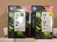 HP 56 and 57 Tri Colour Ink Cartridges Twin Pack C9503AE Genuine 5150 5650 2510