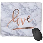 Mouse Pad,Non-Slip Waterproof Rubber Base Mousepad for Laptop,Love Rose Gold Marble