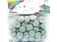Titanum Akryl pomponger 25mm grå 30st