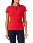 Tommy Hilfiger - Heritage Womens Polo Shirt - Button Down Collar - Stretch Cotton - Embroidered Tommy Hilfiger Logo - Apple Red - UK Size 12