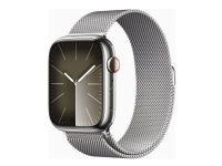 Apple Watch Series 9 (GPS + Cellular) - 45 mm - rostfritt stål i silver - smart klocka med milanesisk loop - 64 GB - Wi-Fi, LTE, UWB, Bluetooth - 4G - 51.5 g