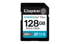 Kingston Technology Canvas Go! Plus, 128 Gb, Sdxc, Klass 10, Uhs-I, 200 Mb/S, Class 3 (U3)