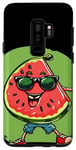Coque pour Galaxy S9+ Joli costume de melon pour les amateurs de lunettes de soleil et de fruits