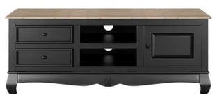Clearance - Fleur French Style Black TV Unit - Made in Solid Mango Wood