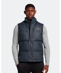 Lyle & Scott Mens Rubberised Wadded Gilet in Navy - Size Small