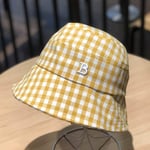 PKYGXZ Plaid letter fisherman hat female summer sunscreen sun hat small fresh basin hat Sun hats
