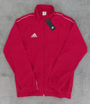 Adidas Track Tracksuit Jacket Top Mens Small Red Full Zip Loose Fit Mesh Lined