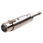 Silver-colored 3 Pin Xlr Female To 1/4" 6.35mm Male Mono Jack Le One Size