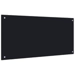 Stänkskydd svart 100x50 cm härdat glas