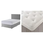 Silentnight Non Storage Divan| Slate Grey | Small Double with 1400 Eco Comfort Mattress | Firm | Small Double
