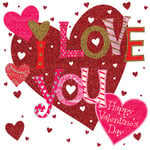I Love You Happy Valentine's Day Greeting Card Handmade By Talking Pictures