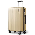 LUGG Valise ABS de 71,1 cm avec serrure d'indentation TSA, poignée de chariot en aluminium, roues pivotantes à 360°, matériau résistant à l'eau et durable, compatible avec les compagnies aériennes (75