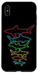 Coque pour iPhone XS Max Silhouette de couleur requins pour adultes et enfants