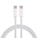 HUAKE Cable USB-C PD 5A USB-C/Type-C Male to USB-C/Type-C Male Fast Charging Cable, Cable Length: 1.5m (White). (Color : White)