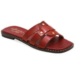 39 rouge Emmanuela Sandales en cuir plat confortables, glissière grecque sur des sandales, chaussures d'été pour femmes, sandales à orteils ouverts, sandales occupées au curseur boho chic.