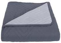 Överkast - 260x240 cm - Vändbar mörkgrå och ljusgrå - Överkast för dubbelsäng