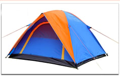 KEDUODUO Camping Tent, Outdoor Camping Double-Layer Double-Door Pressure-Proof Rubber Rainproof 3 Person Tent,Blue