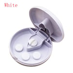 Pill Cutter Divider Compartment Box Medicine Holder White