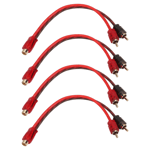 Bil RCA 1 hona till 2 hane adapter Y splitter högtalarljudkabel - 4 st, 20 cm lång, 3,5 mm jack kompatibel