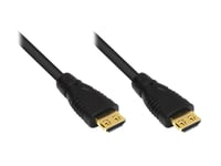 Höghastighets Hdmi®-Kabel Med Ethernet, 4K*2K, 24K Guldpläterade Pluggar Och Kopparkontakter Inkl. Låsskydd, Ofc, Svart, 10M, Good Connections (Gc-M0007)