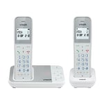 VTech XS1051 DECT Cordless Phone with Answering Machine, 2 Handsets, Landline House Phone, AntiBacterial Plastic, Call Block, Volume Booster, Handsfree, Speed Dial, illuminated Display and Keypad