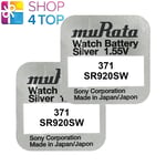2 MURATA 371 SR920SW Batteries Silver Oxide 1.55V Watch Battery Ed 2022 sony New