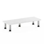 Furinno Monitor Riser Stands, Engineered Wood, White Oak/Stainless Steel, 49.8(W) x 11.7(H) x 26.9(D) cm