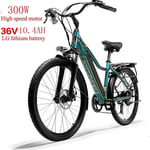 PARTAS Sightseeing/Commuting Tool - 26-Inch Aluminum Alloy Electric Bicycle 36V 15Ah Double Disc Brake 5 Speed Adjustable Full Suspension Electric Vehicle Lithium Battery Powered City Scooter
