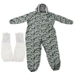 CONNOR Combinaison d'apiculture une piece a double fermeture eclair, vetements de protection pour apiculteur avec gants (1 paire de gants XL, combinaison d'apiculture XL)
