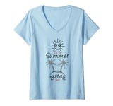 Womens Is It Summer Break Yet Cute Teachers Kids Last Day Of School V-Neck T-Shirt
