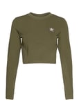 Always Original Rib Long Sleeve Top W Sport T-shirts & Tops Long-sleeved Khaki Green Adidas Originals