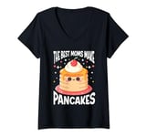Womens Pancake Maker Food Lover The Best Moms Make Pancakes V-Neck T-Shirt